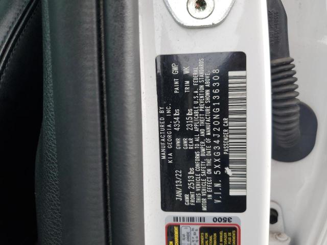 2022 KIA K5 EX 5XXG34J20NG136308