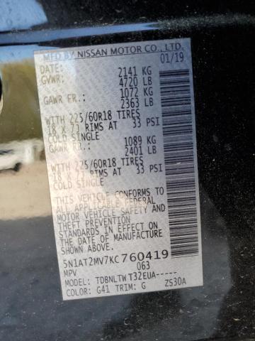2019 NISSAN ROGUE S - 5N1AT2MV7KC760419