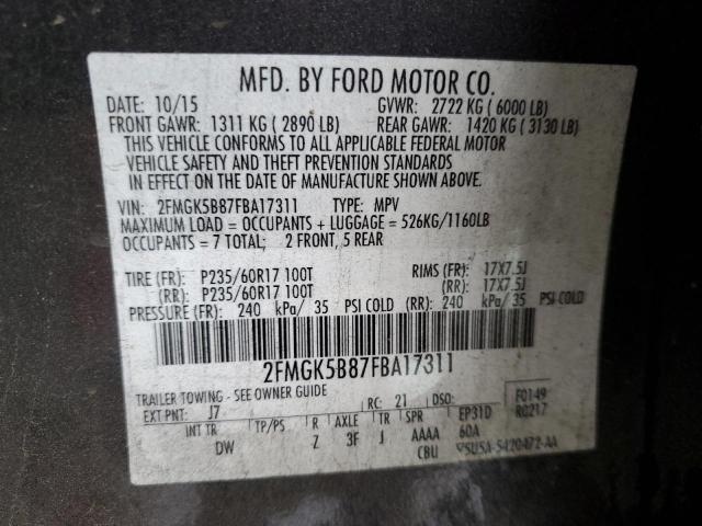 2015 FORD FLEX SE - 2FMGK5B87FBA17311