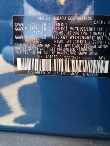 2022 SUBARU OUTBACK WI 4S4BTGUD0N3272619