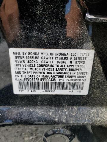 2015 ACURA ILX 24 PRE 19VDE2E51FE000438