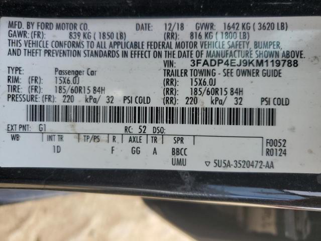 2019 FORD FIESTA SE - 3FADP4EJ9KM119788