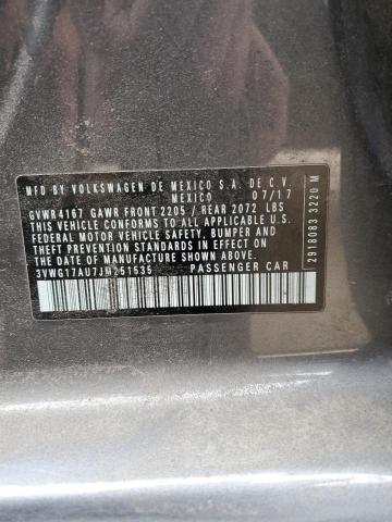 2018 VOLKSWAGEN GOLF S - 3VWG17AU7JM251535