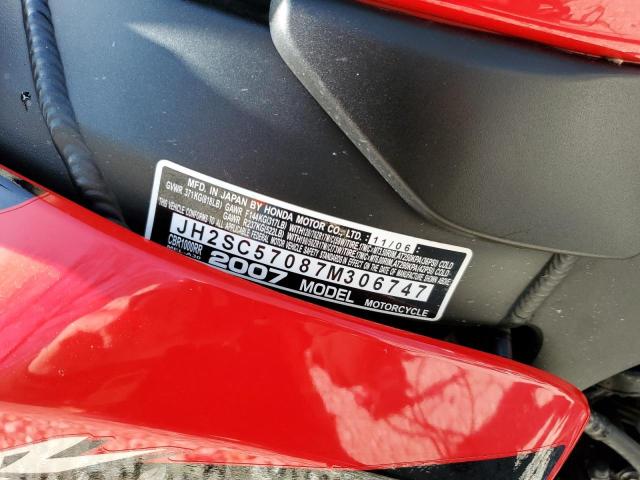 2007 HONDA CBR1000 RR JH2SC57087M306747