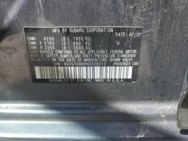 2022 SUBARU IMPREZA - 4S3GTAB60N3728212