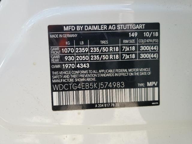 2019 MERCEDES-BENZ GLA 250 - WDCTG4EB5KJ574983