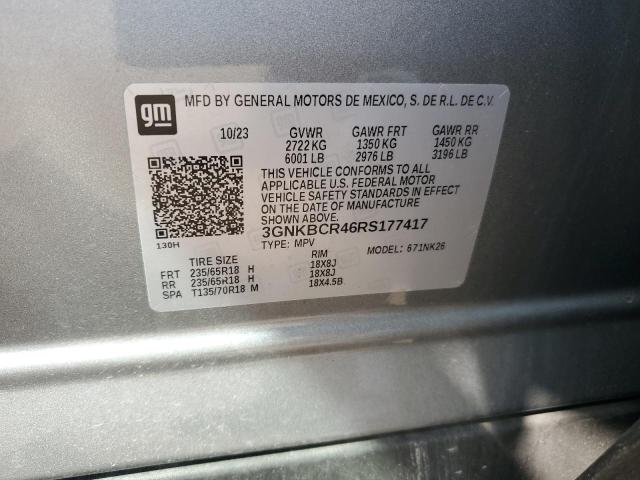 2024 CHEVROLET BLAZER 2LT 3GNKBCR46RS177417