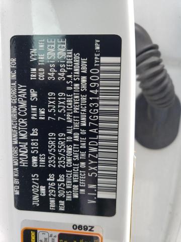 2016 HYUNDAI SANTA FE S - 5XYZWDLA7GG314900