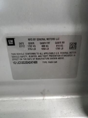 2013 CHEVROLET SONIC LT - 1G1JC5SG3D4247488