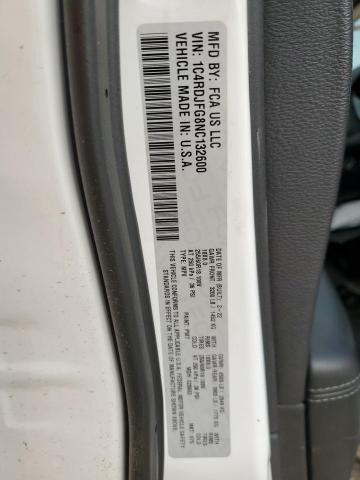 2022 DODGE DURANGO PU 1C4RDJFG8NC132600