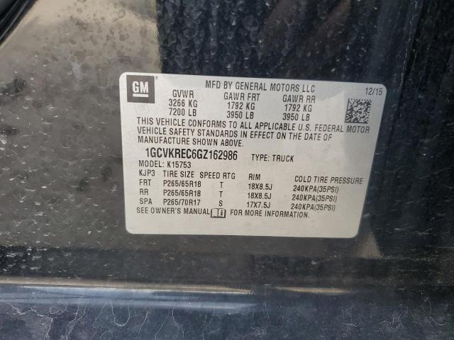 2016 CHEVROLET SILVERADO - 1GCVKREC6GZ162986