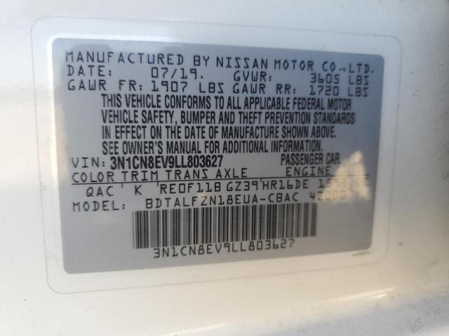 2020 NISSAN VERSA SV 3N1CN8EV9LL803627