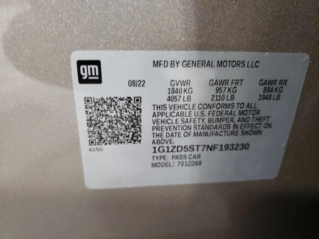 2022 CHEVROLET MALIBU LT - 1G1ZD5ST7NF193230