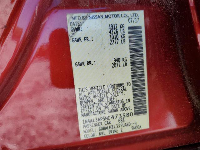 2017 NISSAN ALTIMA 2.5 - 1N4AL3AP5HC473580