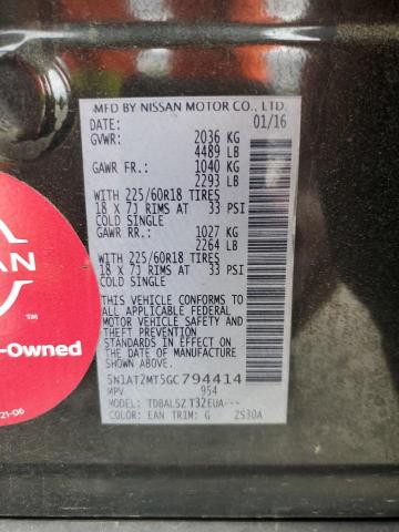 2016 NISSAN ROGUE S - 5N1AT2MT5GC794414