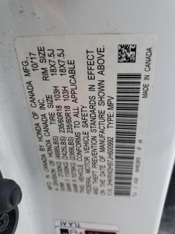2018 HONDA CR-V TOURI 2HKRW2H97JH600992