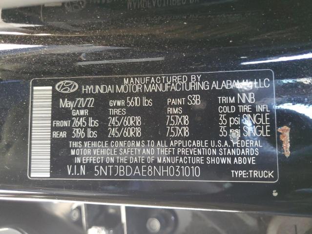2022 HYUNDAI SANTA CRUZ - 5NTJBDAE8NH031010