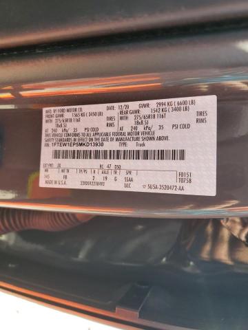 2021 FORD F150 SUPER - 1FTEW1EP5MKD13930
