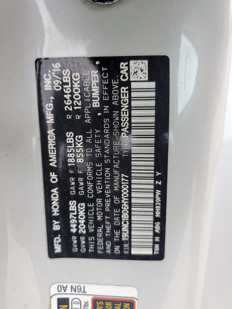 2017 ACURA NSX 19UNC1B06HY000177