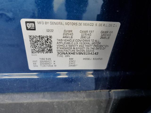 2022 CHEVROLET EQUINOX LS - 3GNAXHEV8NS154143