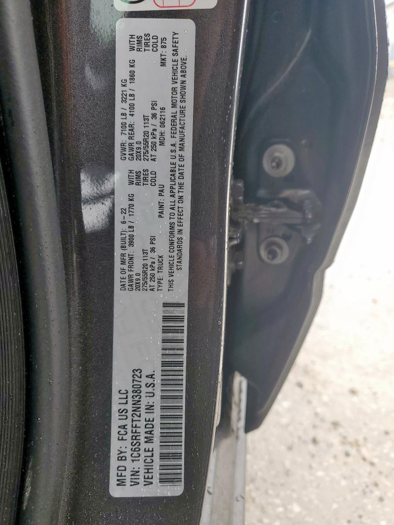 2022 RAM 1500 BIG H - 1C6SRFFT2NN380723