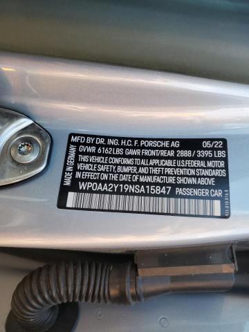 2022 PORSCHE TAYCAN WP0AA2Y19NSA15847