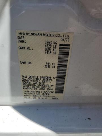 2022 NISSAN ALTIMA SV - 1N4BL4DV8NN392030