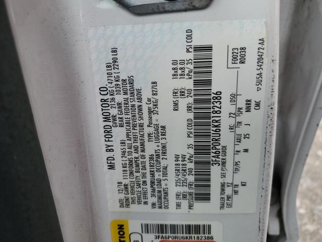 2019 FORD FUSION TIT - 3FA6P0RU6KR182386
