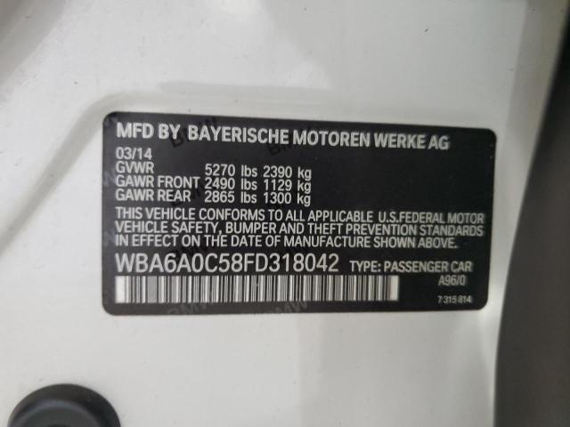 2015 BMW 640 I GRAN - WBA6A0C58FD318042