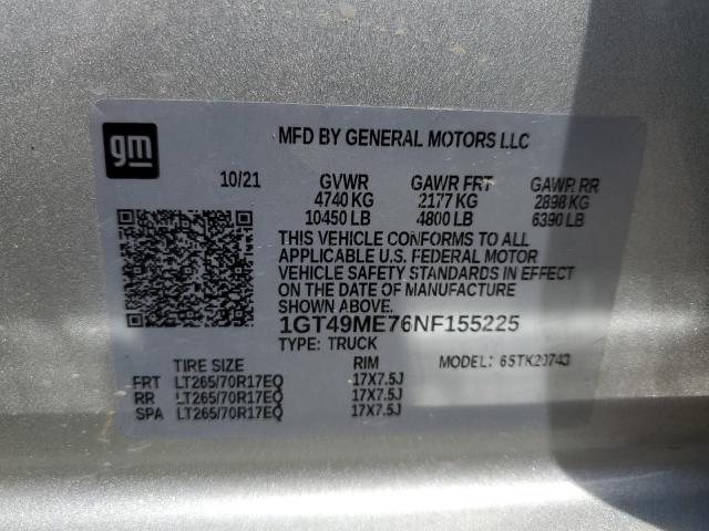 2022 GMC SIERRA K25 - 1GT49ME76NF155225