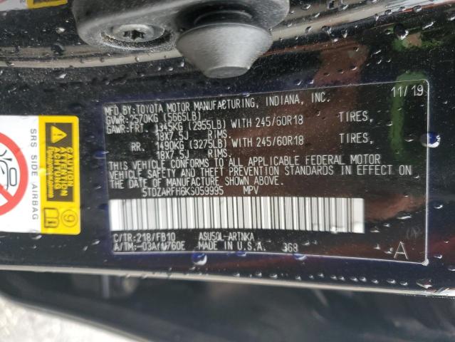 2019 TOYOTA HIGHLANDER - 5TDZARFH6KS059995