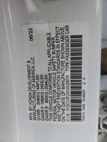 2022 HONDA ACCORD HYB 1HGCV3F2XNA028576