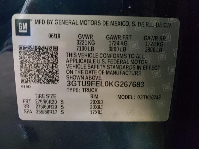 2019 GMC SIERRA K15 - 3GTU9FEL0KG267683