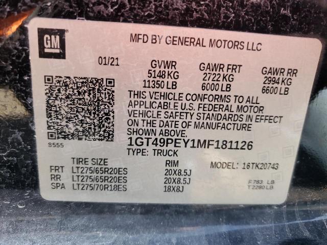 2021 GMC SIERRA K25 1GT49PEY1MF181126