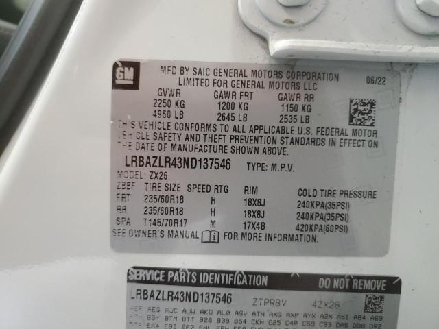 2022 BUICK ENVISION P LRBAZLR43ND137546