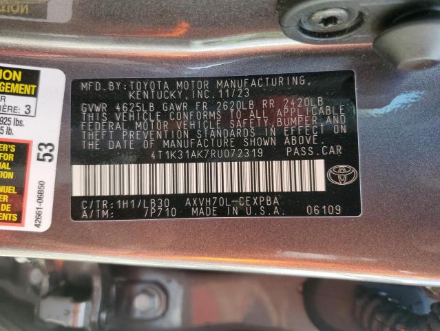 2024 TOYOTA CAMRY XSE - 4T1K31AK7RU072319