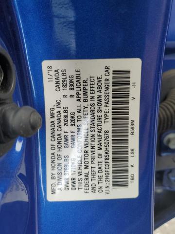 2019 HONDA CIVIC SPOR - 2HGFC2F85KH507678