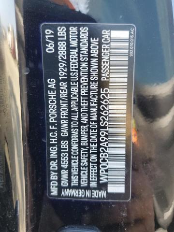 2020 PORSCHE 911 CARRER WP0CB2A99LS262625