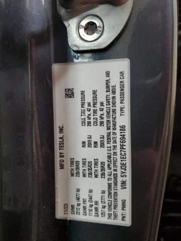 2023 TESLA MODEL 3 5YJ3E1EC7PF694186