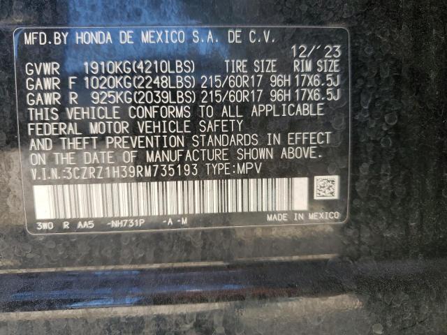 2024 HONDA HR-V LX - 3CZRZ1H39RM735193