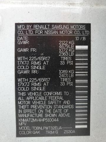 2017 NISSAN ROGUE S - KNMAT2MV4HP510044
