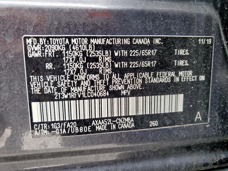 2020 TOYOTA RAV4 XLE - 2T3W1RFV1LC040684