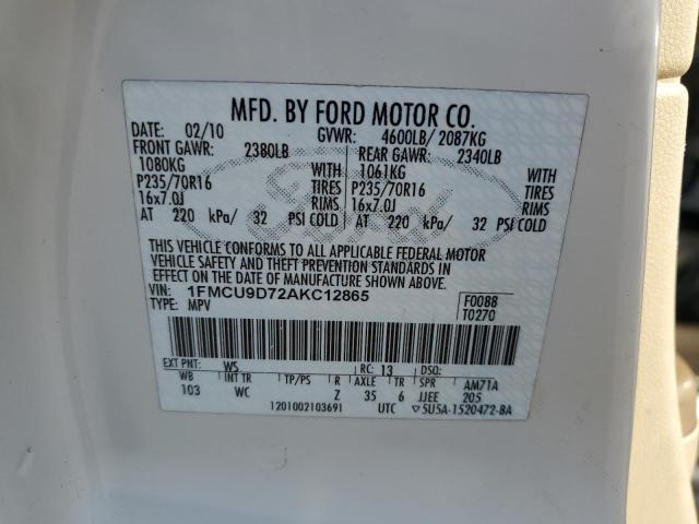 2010 FORD ESCAPE XLT - 1FMCU9D72AKC12865