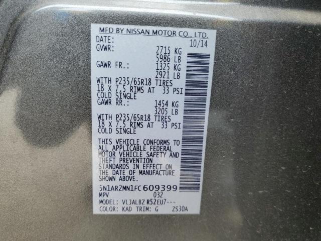 2015 NISSAN PATHFINDER - 5N1AR2MN1FC609399