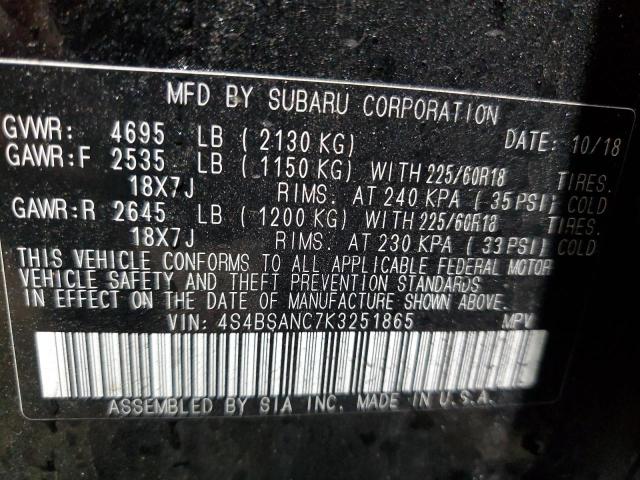 2019 SUBARU OUTBACK 2. - 4S4BSANC7K3251865