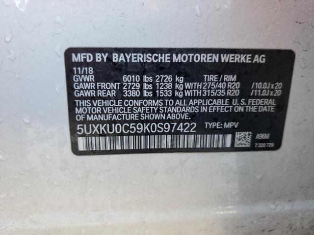 2019 BMW X6 SDRIVE3 - 5UXKU0C59K0S97422