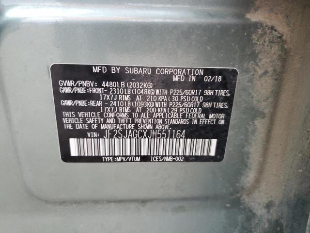 2018 SUBARU FORESTER 2 - JF2SJAGCXJH551164