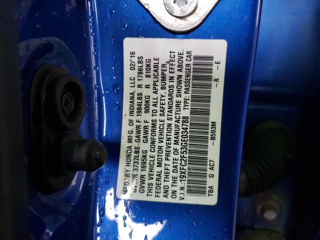 2016 HONDA CIVIC LX - 19XFC2F53GE034788