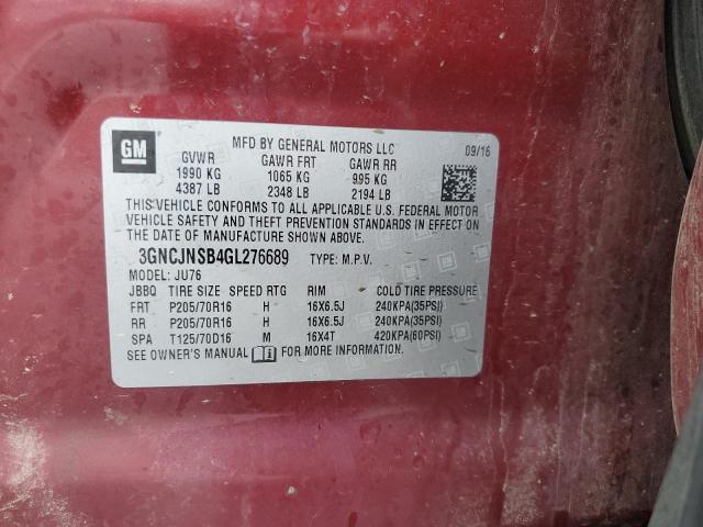 2016 CHEVROLET TRAX LS 3GNCJNSB4GL276689