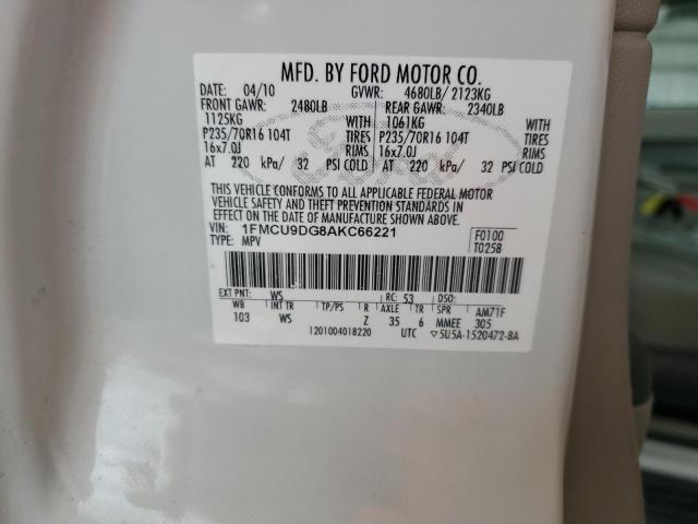 2010 FORD ESCAPE XLT - 1FMCU9DG8AKC66221